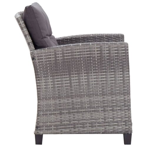 6-Piece Garden Sofa Set with Cushions Poly Rattan Dark Grey - Image 7