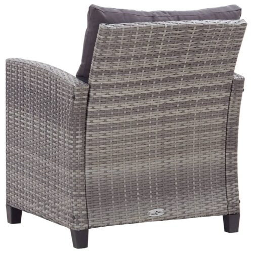 6-Piece Garden Sofa Set with Cushions Poly Rattan Dark Grey - Image 8