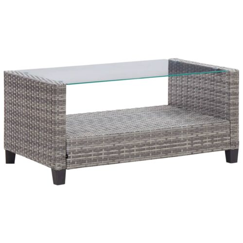 6-Piece Garden Sofa Set with Cushions Poly Rattan Dark Grey - Image 9