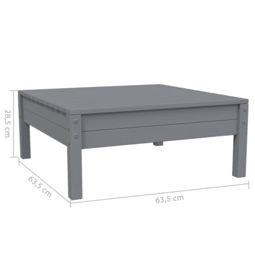 3-Piece Garden Lounge Set with Cushions Grey Solid Pinewood - Image 9