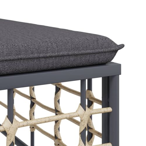 5-Piece Garden Lounge Set with Cushions Anthracite Poly Rattan - Image 8