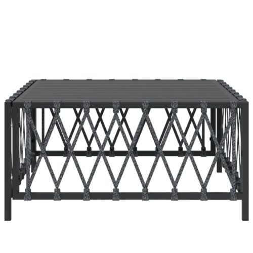 Outdoor Garden Table Patio Lounge Sofa Coffee Stand Woven Steel Anthracite 70x70x34cm - Image 3