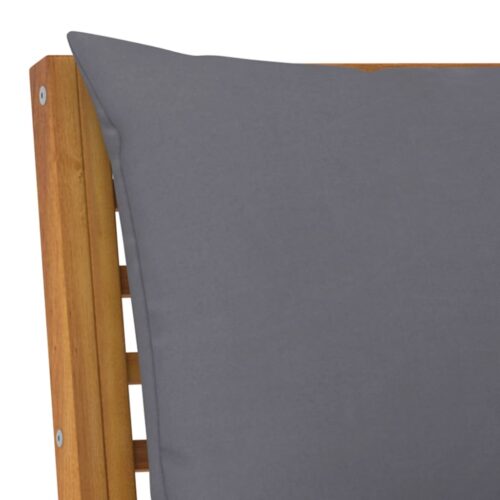 Sectional Corner Sofa with Dark Grey Cushion Solid Acacia Wood - Image 5