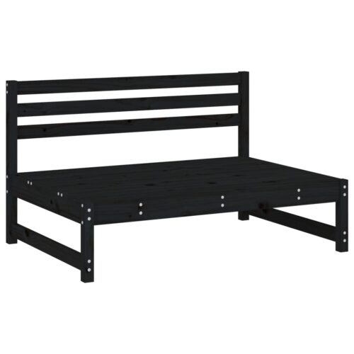 Middle Sofa Black 120x80cm Solid Wood Pine - Image 3