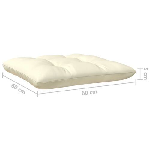 3-Piece Garden Lounge Set with Cream Cushions Solid Pinewood - Image 11