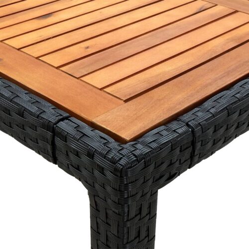 9-Piece Outdoor Dining Set with Cushions Poly Rattan Wicker Outdoor Patio Furniture Black - Image 11