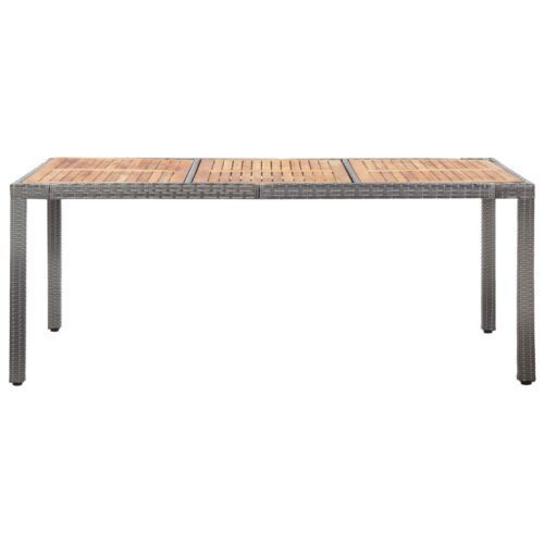 9-Piece Outdoor Dining Set with Cushions Poly Rattan Wicker Outdoor Patio Furniture Grey - Image 3