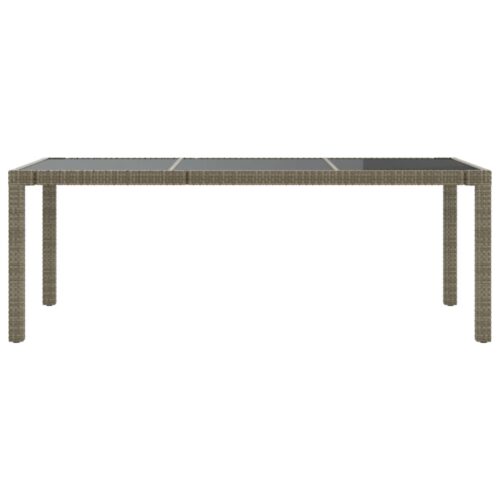 9-Piece Outdoor Dining Set with Cushions Poly Rattan Wicker Outdoor Patio Furniture Grey - Image 9