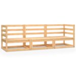 Garden 3-Seater Sofa Solid Pinewood