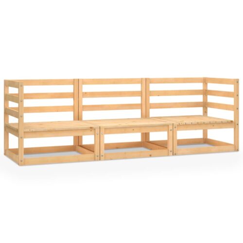 Garden 3-Seater Sofa Solid Pinewood