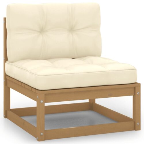4-Seater Garden Sofa with Cushions Solid Pinewood - Image 5