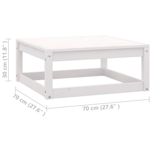 2pcs Outdoor Footstool Garden Patio Bench Ottoman Chair Seat Pine Wood White - Image 7
