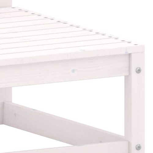 2pcs Outdoor Footstool Garden Patio Bench Ottoman Chair Seat White Pine Wood - Image 6