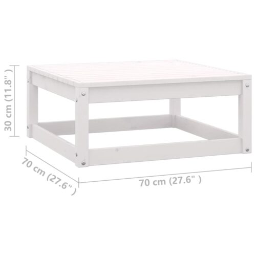 2pcs Outdoor Footstool Garden Patio Bench Ottoman Chair Seat White Pine Wood - Image 7