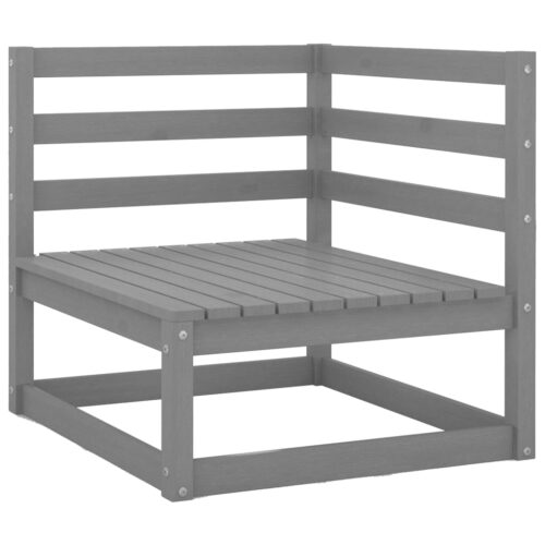 2-Seater Outdoor Sofa Set Garden Patio Pallet Lounge Bench Chair Solid Pine Wood Grey - Image 4