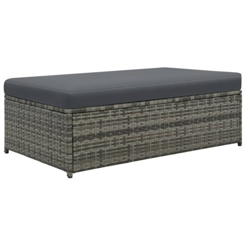 2-Piece Garden Lounge Set with Cushions Poly Rattan Grey - Image 7