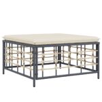 Wicker Rattan Outdoor Footstool Garden Patio Bench Ottoman Chair Seat