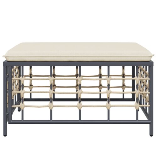Wicker Rattan Outdoor Footstool Garden Patio Bench Ottoman Chair Seat - Image 3