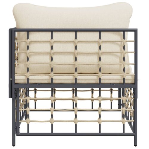 Garden Corner Sofa with Beige Cushions Poly Rattan - Image 5