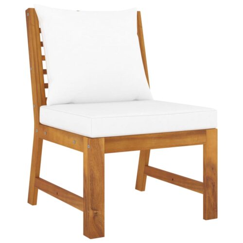 3-Piece Garden Lounge Set with Cream Cushion Solid Acacia Wood - Image 9