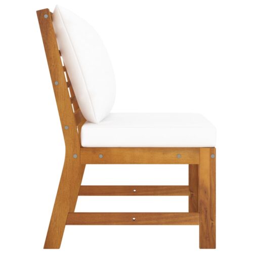 3-Piece Garden Lounge Set with Cream Cushion Solid Acacia Wood - Image 11