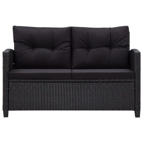 6-Piece Garden Sofa Set with Cushions Poly Rattan Black - Image 3