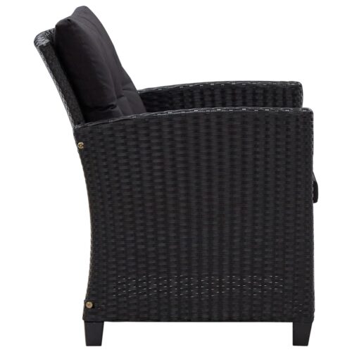 6-Piece Garden Sofa Set with Cushions Poly Rattan Black - Image 7