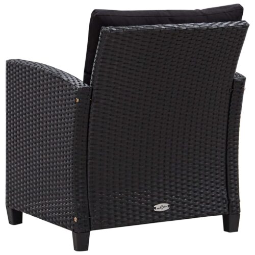 6-Piece Garden Sofa Set with Cushions Poly Rattan Black - Image 8