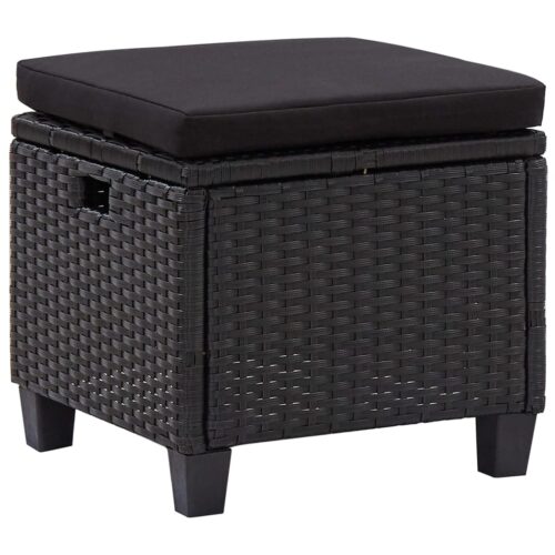 6-Piece Garden Sofa Set with Cushions Poly Rattan Black - Image 9