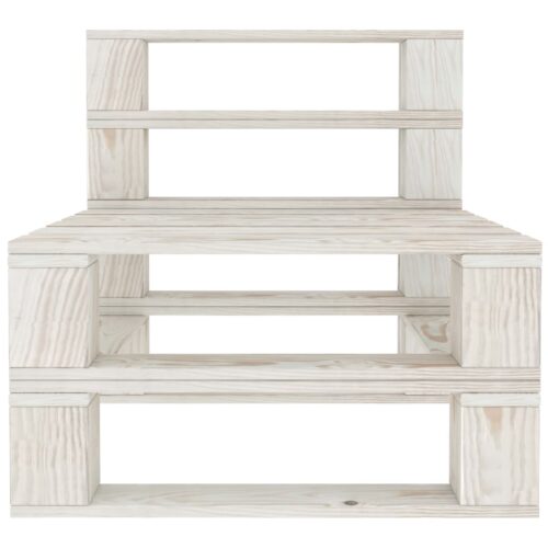 3-Seater Outdoor Pallet Sofa Set Garden Patio Lounge Bench Chair Pine White - Image 6