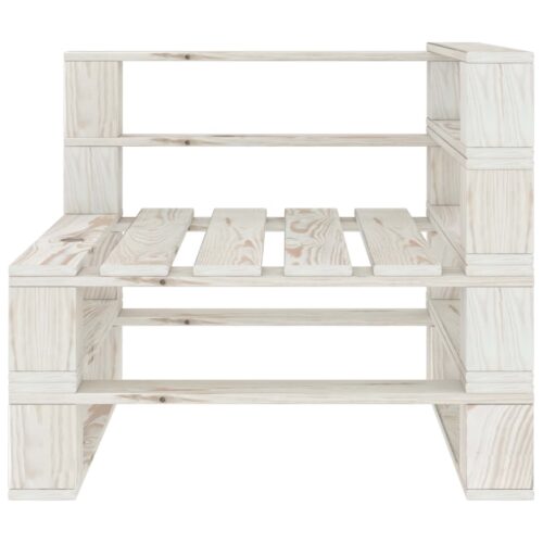 3-Seater Outdoor Pallet Sofa Set Garden Patio Lounge Bench Chair Pine White - Image 10