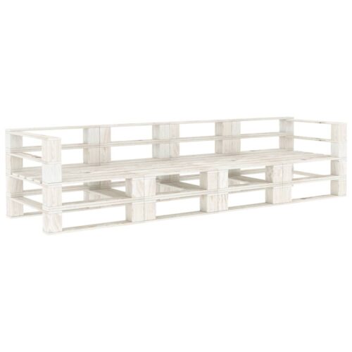 4-Seater Outdoor Pallet Lounge Set Garden Patio Sofa Bench Chairs Pine Wood White