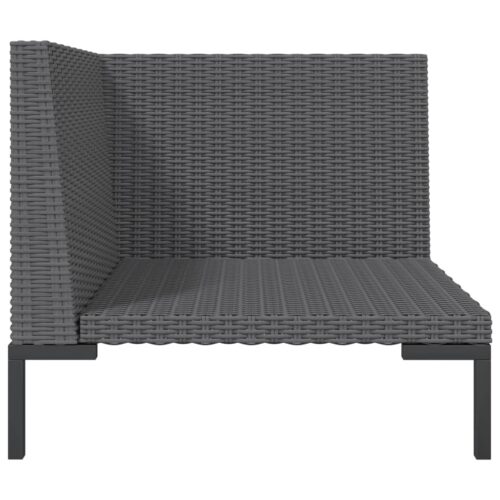 Garden Sofa with Cushions Half Round Poly Rattan - Image 4