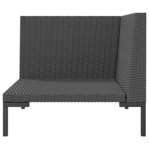 Garden Sofa with Cushions Half Round Poly Rattan - Image 5