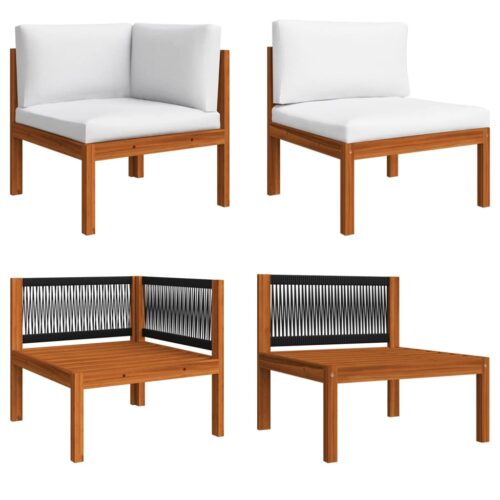 2-Piece Garden Lounge Set with Cushions Solid Acacia Wood