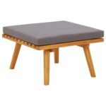 60x60x29cm Acacia Wood Outdoor Footstool Garden Patio Bench Ottoman Chair Seat