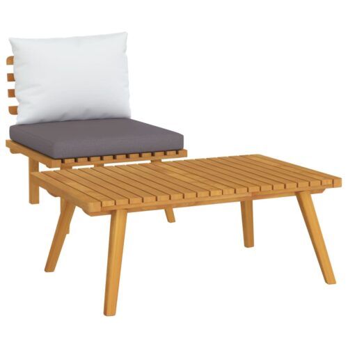2-Piece Garden Lounge Set with Cushions Solid Acacia Wood