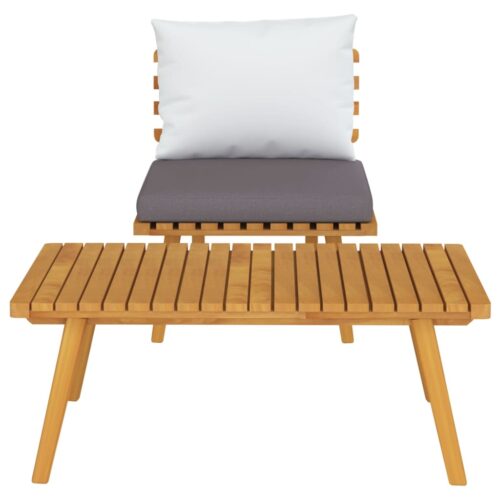 2-Piece Garden Lounge Set with Cushions Solid Acacia Wood - Image 3