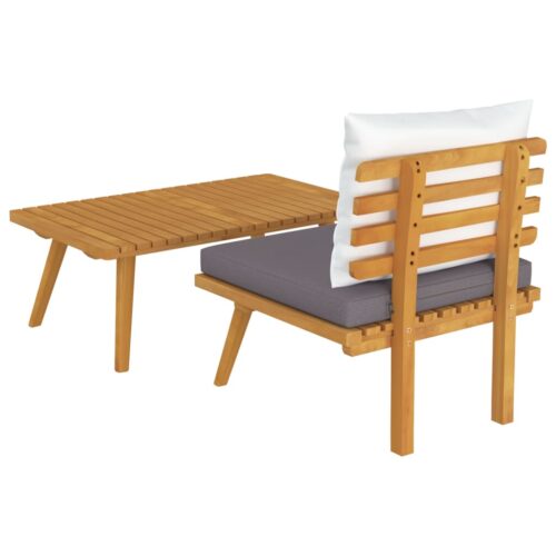 2-Piece Garden Lounge Set with Cushions Solid Acacia Wood - Image 5