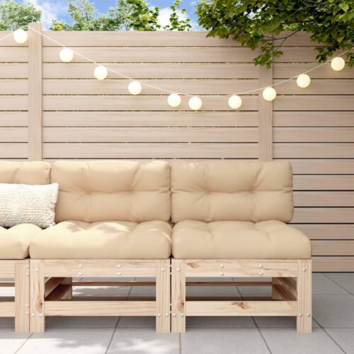Middle Sofas with Cushions 2pcs Solid Wood Pine - Image 2