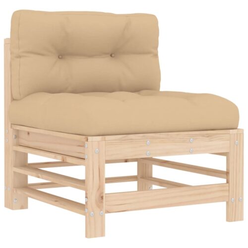 Middle Sofas with Cushions 2pcs Solid Wood Pine - Image 4