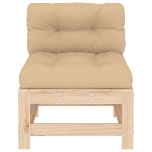 Middle Sofas with Cushions 2pcs Solid Wood Pine - Image 5