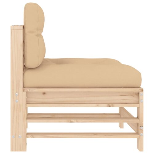 Middle Sofas with Cushions 2pcs Solid Wood Pine - Image 6