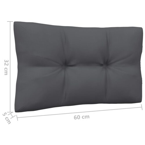 Garden Middle Sofa with Anthracite Cushions Grey Solid Pinewood - Image 8