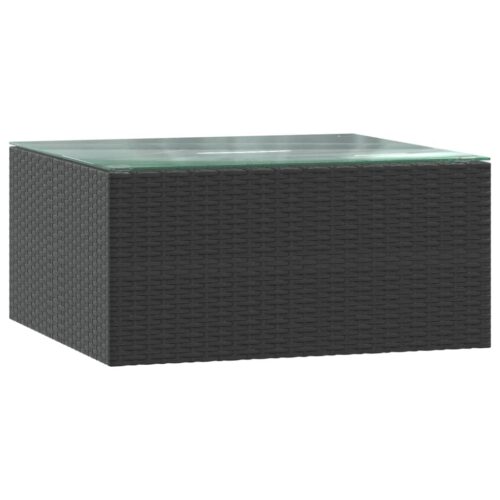 5-Piece Garden Lounge Set with Cushions Poly Rattan Black - Image 7