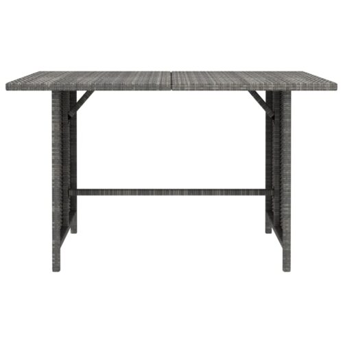 Garden Dining Table Grey 110x70x65cm Poly Rattan