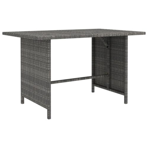 Garden Dining Table Grey 110x70x65cm Poly Rattan - Image 2