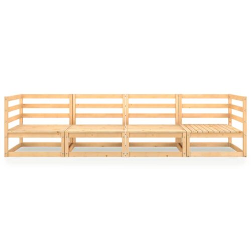 Garden 4-Seater Sofa Solid Pinewood - Image 3