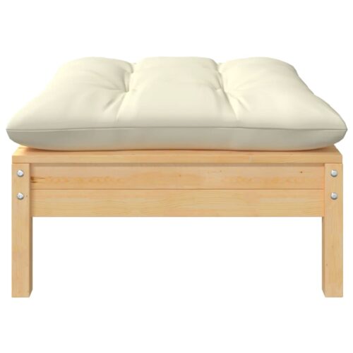 Pine Wood Outdoor Footstool Garden Patio Bench Ottoman Chair Seat
