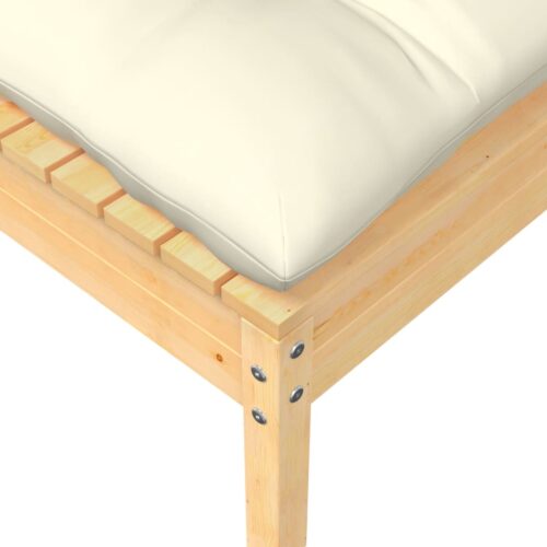 Pine Wood Outdoor Footstool Garden Patio Bench Ottoman Chair Seat - Image 3